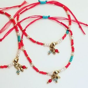 Adjustable Gold Filled Good luck red bracelet